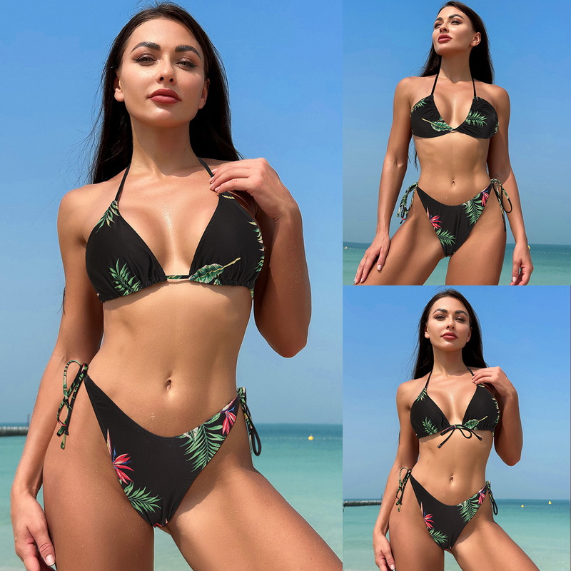 2025 New Sexy Three-Piece Backless Tie Bikini for Women - European Ins Style Swimwear_09