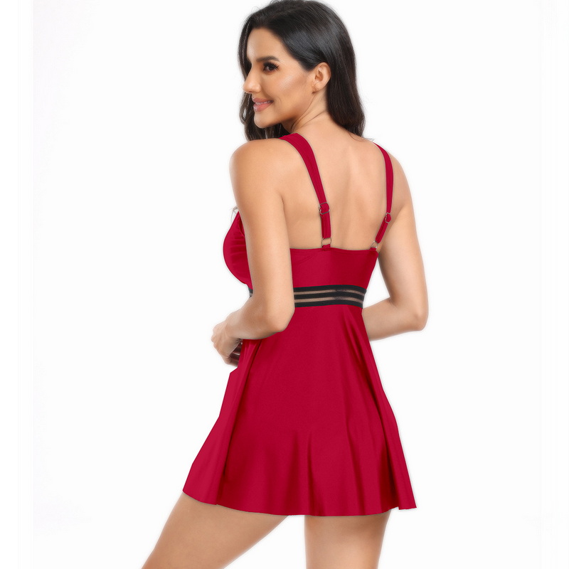 New Modest Two-Piece Swimsuit for Women - European Style Plus Size Skirted Swimwear_39