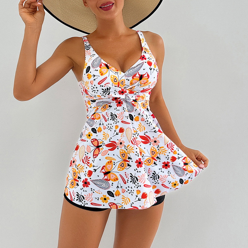 New Western Style Bikini &ndash; Sexy Ribbed Bandeau High Cut Twist Front Swimsuit_14