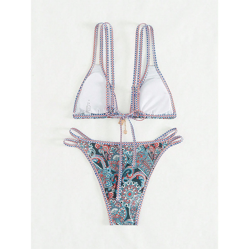 2025 New Bikini &ndash; Sexy Backless Printed Strappy Two-Piece Swimsuit_18