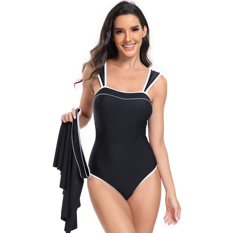 New European Sexy One-Piece Swimsuit - Sports Bikini Set with Skirt Two-Piece In Stock