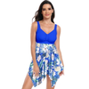 New European Two-Piece Swimsuit - Tummy-Control Plus Size Floral Skirt Swimwear