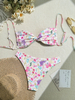 Floral Backless Two-Piece Bikini Set - Trendy Hot Spring Swimsuit for Women