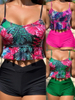 2025 New Two-Piece Swimsuit – High Waist Boyshort Printed Bikini Set