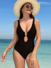 Sexy Tie-Up One-Piece Bikini - Solid Color Women's Swimsuit