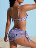 Sexy Light Purple One-Piece Bikini - Steel Support Three-Piece Beach Swimsuit