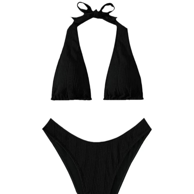 Sexy Solid Color Halter Bikini - 2024 Hot Seller Swimsuit_5