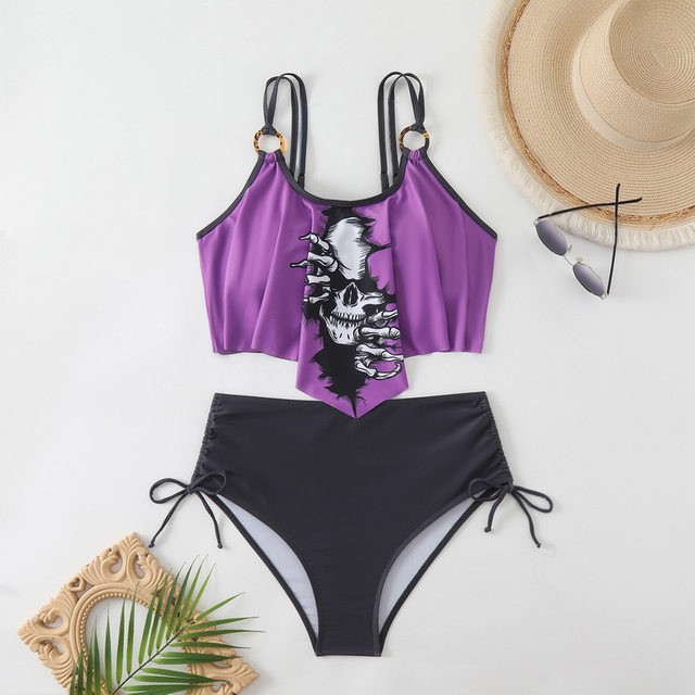 Sexy Solid Color Cutout Bikini - Pure Desire Beach Swimsuit