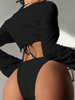 Sexy Three-Piece Off-Shoulder Tie Bikini - Women's Beach Swimsuit