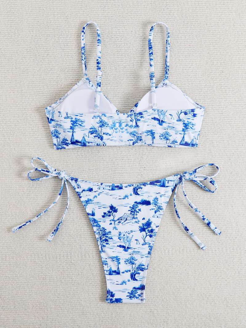2025 Ins-Style Printed Bikini - European Sexy Lace-Up Swimsuit In Stock_35