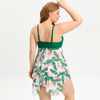 New Plus Size Spa Swimsuit for Women - Quick-Dry Mesh Skirted Two-Piece European Swimwear with Boyshorts