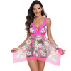 In Stock European Swimsuit for Women - Printed Skirt Plus Size Bikini Set