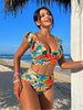 2025 New European Ruffled Open Back Bikini With Sexy Two-Piece Design