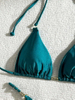 New European Solid Bikini With Metal Accents, Sexy Halter Tie Backless Swimsuit