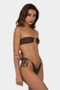 Solid Strapless Bandeau Bikini Two-Piece Swimsuit European Style