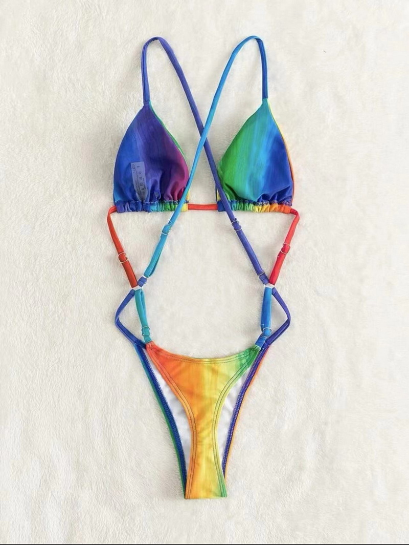 Colorful Tie One-Piece Bikini - INS Style Hot Seller