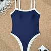 2025 New European One-Piece Swimsuit With Sexy Tight Bandeau In Solid Color