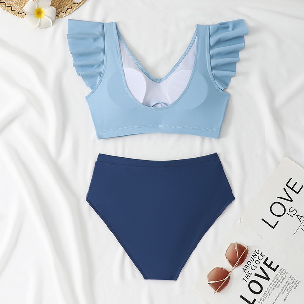 Western Style Ribbed Bandeau Bikini &ndash; High Cut Twist Front Sexy Swimwear_04