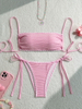 2025 Sexy Solid Color Bikini - Shell Edge Tie-Up Women's Swimwear