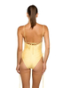 New European Solid Color One-Piece Swimsuit for Women with Ring Detail and High-Stretch Body-Hugging Fit