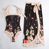 2025 New Moroccan Print One-Piece Sheer Skirt Two-Piece Swimsuit