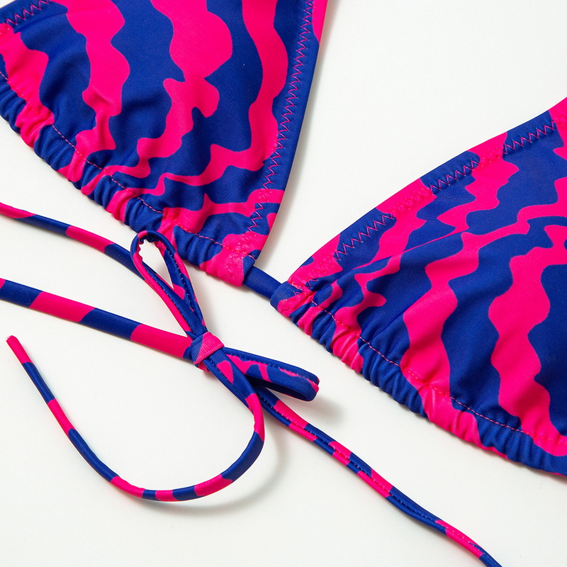 Striped Printed Bikini Set Sexy Backless Two-Piece European New_6