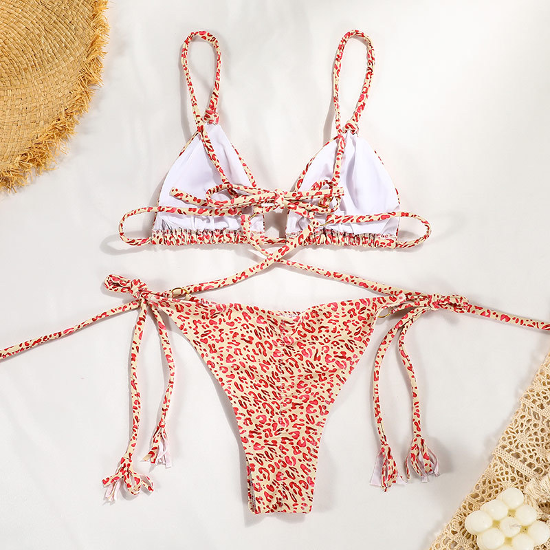 Sexy Two-Piece Bikini For Women Solid Color Nylon Tie Design European Style_08