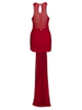 New Solid Color Halter Beach Dress Red Mesh Sexy Cover Up Dress