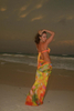 Gradient Printed Spaghetti Strap Beach Dress Sexy Backless Bikini Cover Up
