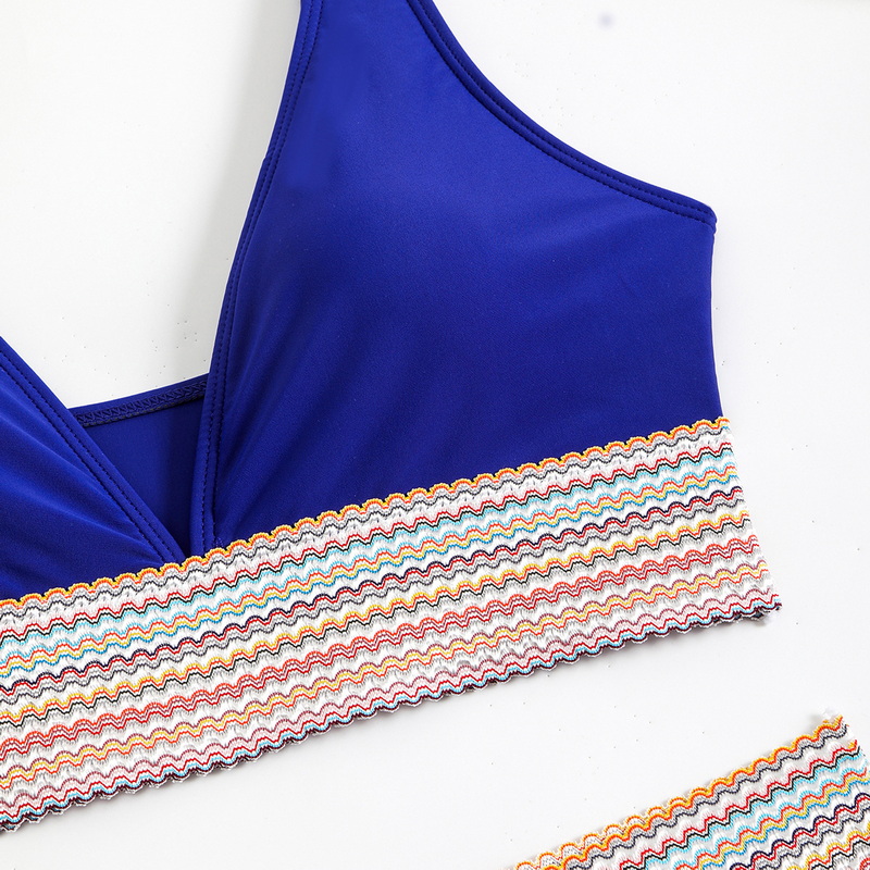 2025 New Solid Color Webbing Hot-Selling High-Waisted Bikini Set In Stock Wholesale_25