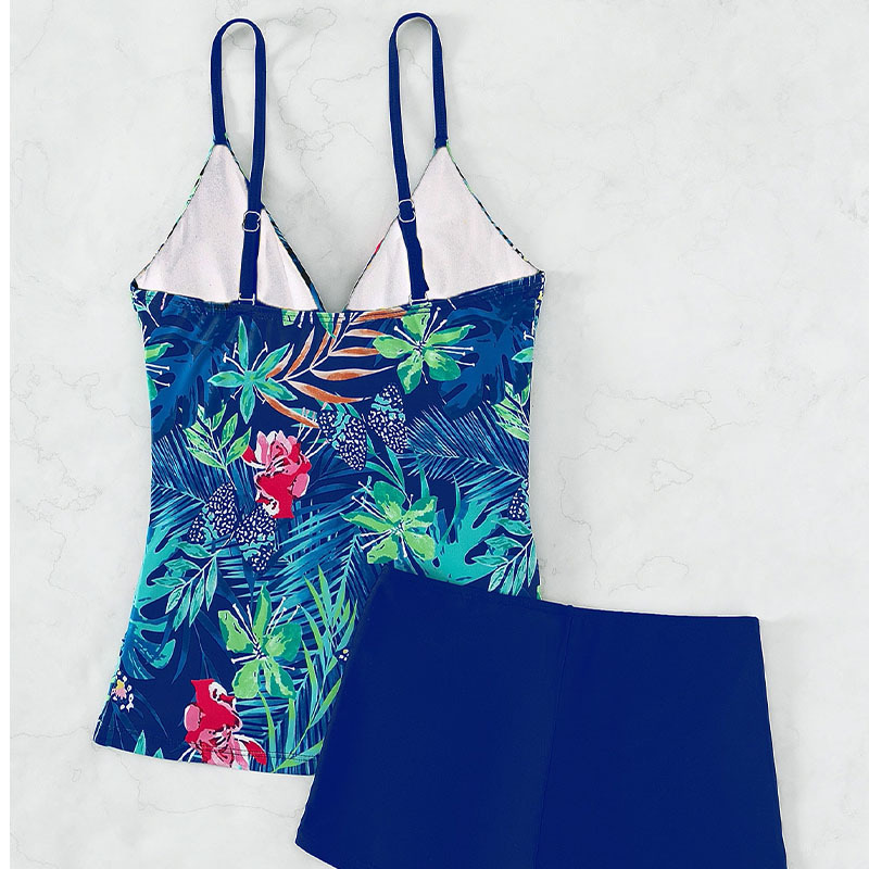 2025 New Western Style Two-Piece Swimsuit – Printed Modest Boyshort Bikini Set
