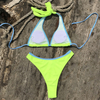 New Western Style Bikini – Solid Color Tie Halter Backless Two-Piece Swimsuit