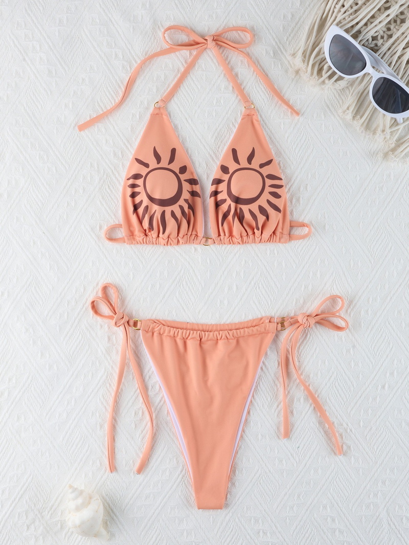 New Western Style Bikini &ndash; Printed Triangle Cup Halter Neck Two-Piece Swimsuit_19