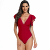 New One-Piece Swimsuit for Women - European Ruffle Trim Sexy Bikini Swimwear