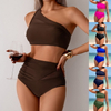 2025 One-Shoulder Two-Piece Swimsuit - Sexy Quick-Dry European Bikini