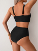 2025 High-Waisted Two-Piece Swimsuit - Sexy European Bikini Style