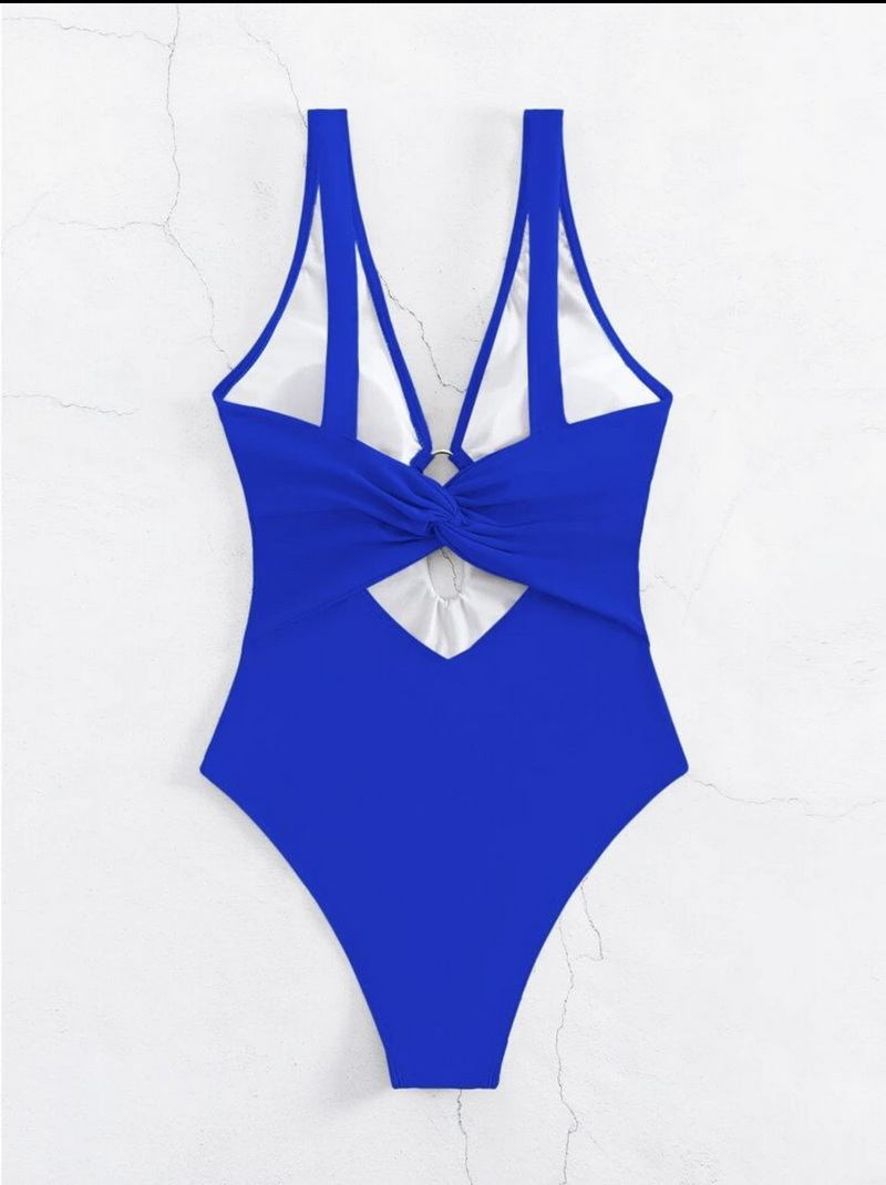 Sexy Tie-Up One-Piece Bikini - Solid Color Women's Swimsuit_09