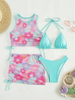 Sexy Four-Piece Printed Mesh Bikini Set - Women's Beach Swimwear