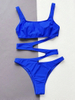 Sexy One-Piece Cutout Bikini - Solid Color Swimsuit for Women