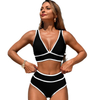 New 2025 European and American Style Ruched Bikini Sports Two-Piece Swimsuit