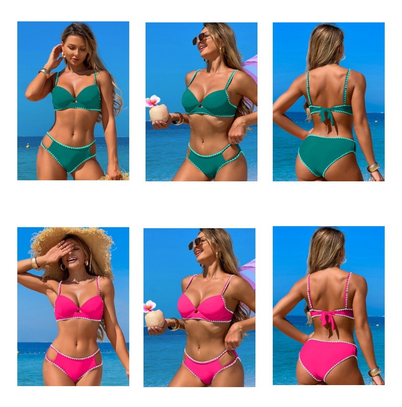 New 2025 Bikini Three-Piece Tight-Fitting Women's Swimsuit Push-Up Sexy Hot Spring Style (1)
