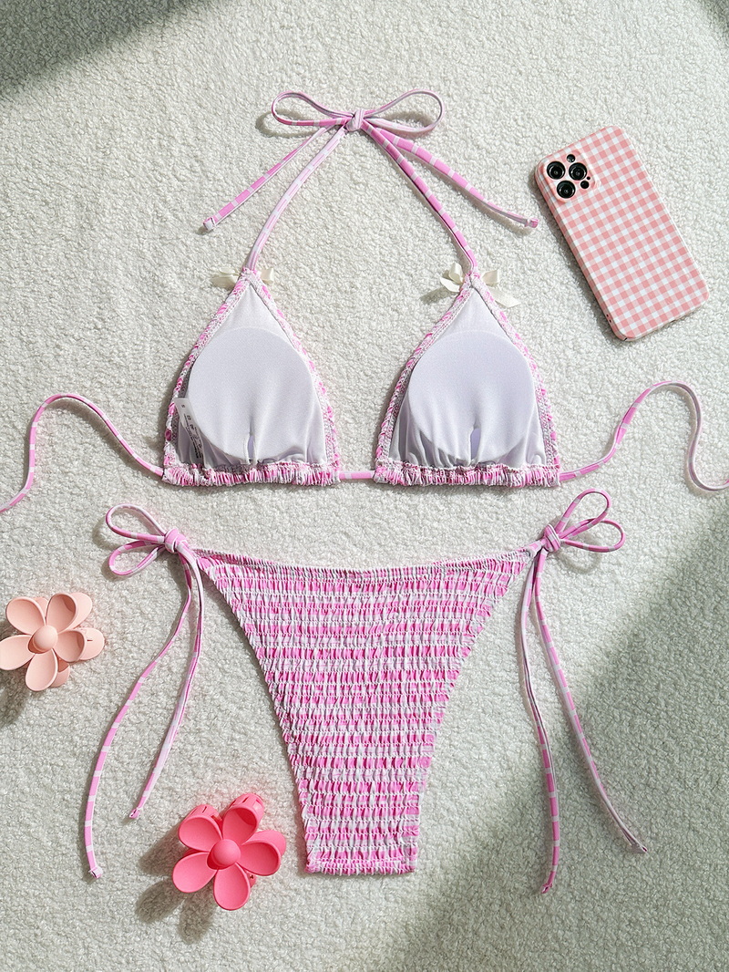 2025 Sexy Ruched Bikini Swimwear For Women Sanya Beach Vacation Ins Style_02