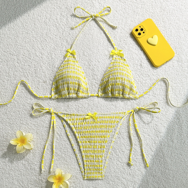 2025 Sexy Ruched Bikini Swimwear For Women Sanya Beach Vacation Ins Style