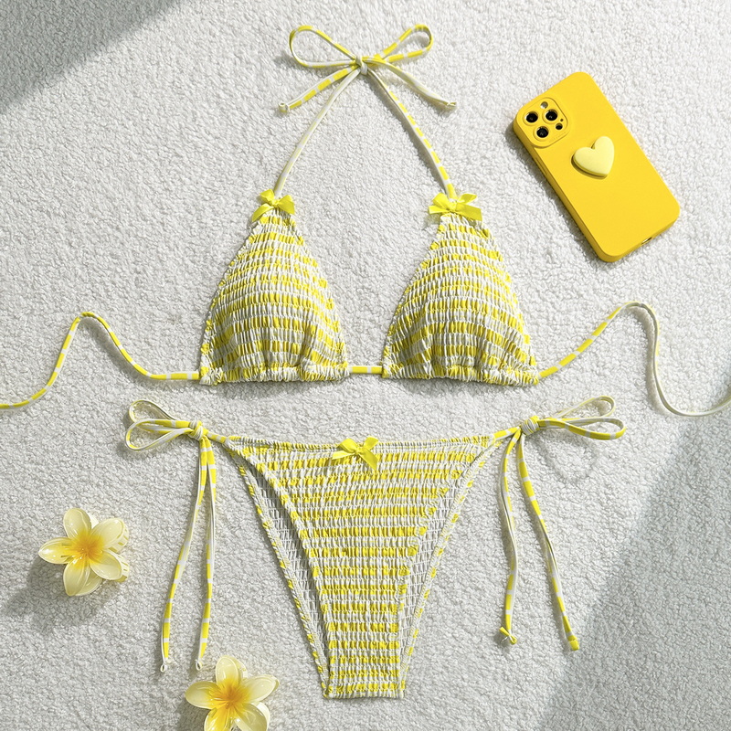 2025 Sexy Ruched Bikini Swimwear For Women Sanya Beach Vacation Ins Style