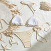 2025 New European and American Style Women's Tie-Back Halter Triangle Bikini – Elegant and Sexy Beach Swimwear for Hot Springs