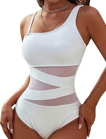 2025 New European One-Piece Swimsuit With Sexy Bikini Cover-Up