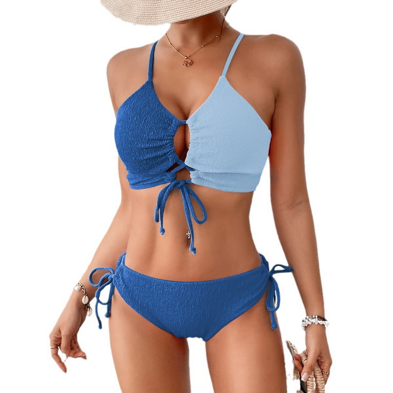 2025 Color Block Bikini Sexy Crisscross Two-Piece Swimsuit_05