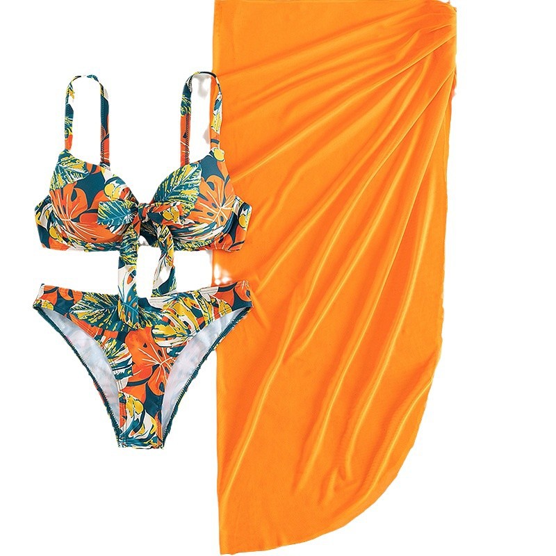 2025 New European Three-Piece Bikini Set With Sexy Cover-Up For Beach Vacations