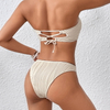 2025 New Solid Color Bandeau Bikini – Western Style Sexy Two-Piece Swimwear
