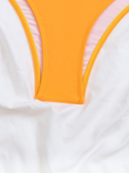 2025 Women's Two-Piece Bikini Set Sexy Solid Color European and American Swimsuit